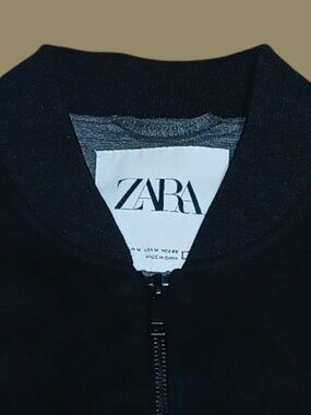 Zara Men's Faux Suede Bomber Jacket